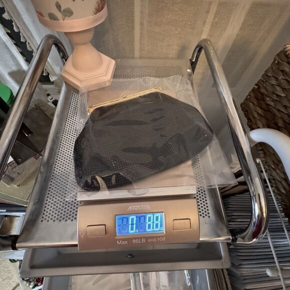 Whiting & Davis Vtg Black Mesh Evening Bag Rhinestone Chain Strap Formal NEW Tag - Picture 11 of 15